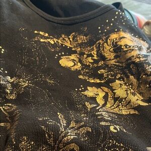 Black and Gold Women's Muscle Tee